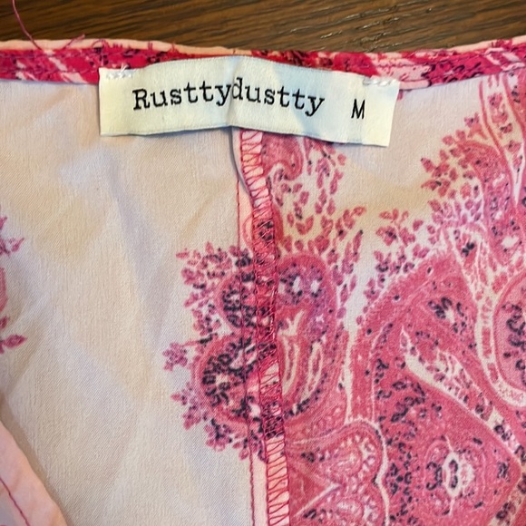 Pink floral boho robe or coverup.  Medium. Lightweight. - Picture 2 of 7